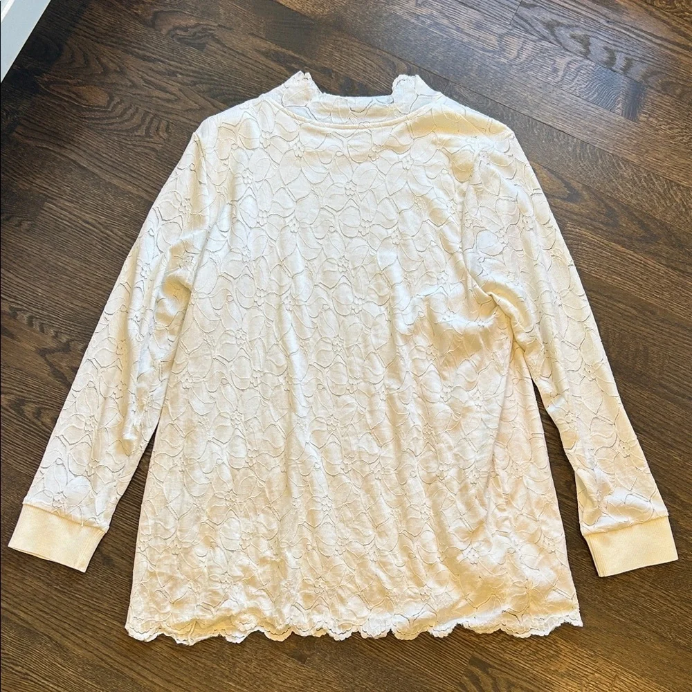 Soft Surroundings Camarra Lace Mock Neck Tunic Blouse XL Feminine Cottagecore - Picture 4 of 15